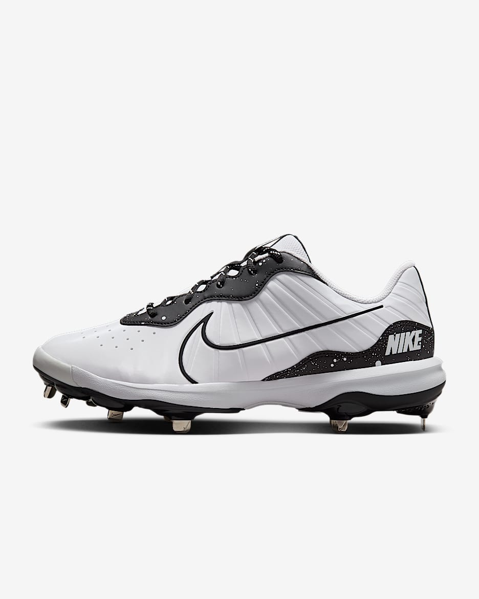 Tacos de béisbol para hombre Nike Alpha Huarache Varsity 4 Low - Blanco/Negro