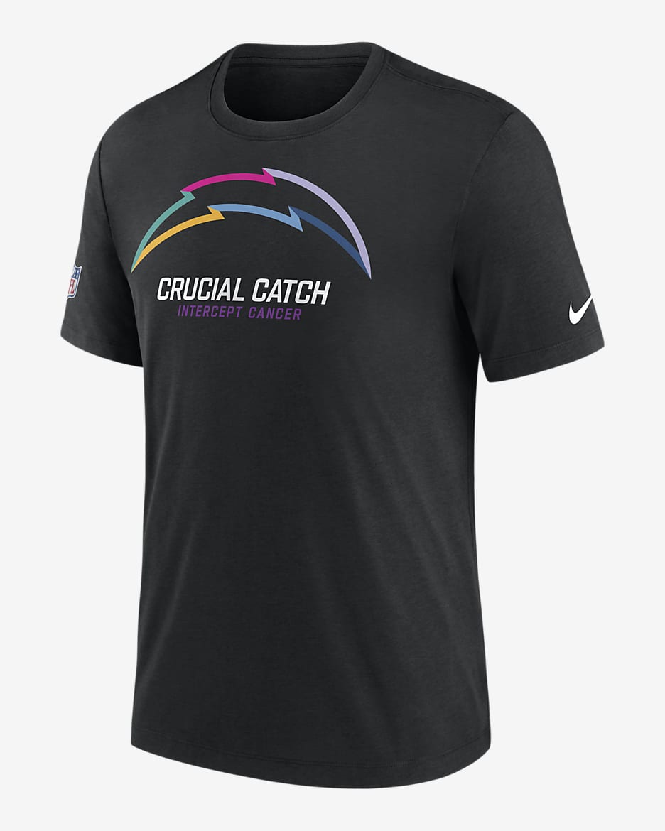 Los Angeles Chargers Crucial Catch Men's Nike NFL T-Shirt - Black