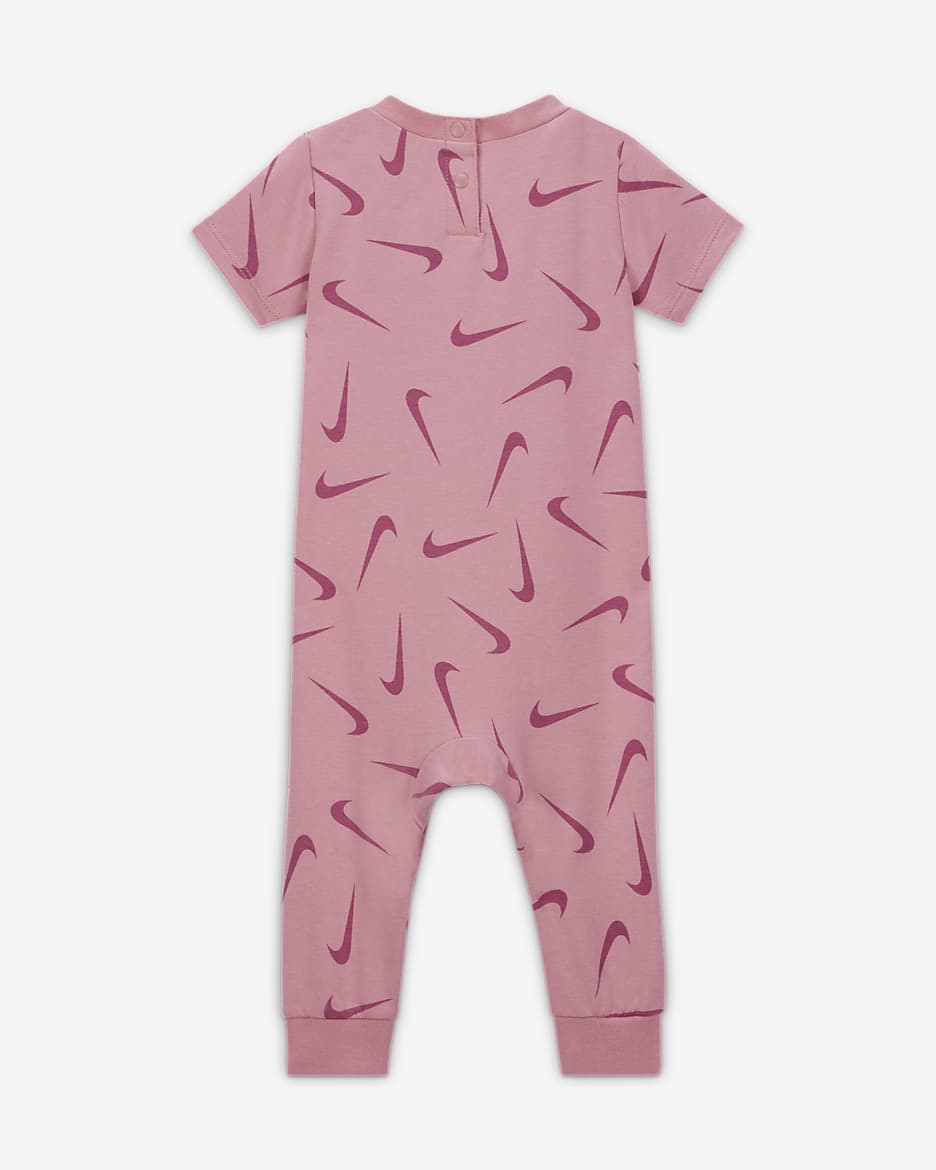 Nike Baby (3-6M) Printed Short Sleeve Coverall - Elemental Pink