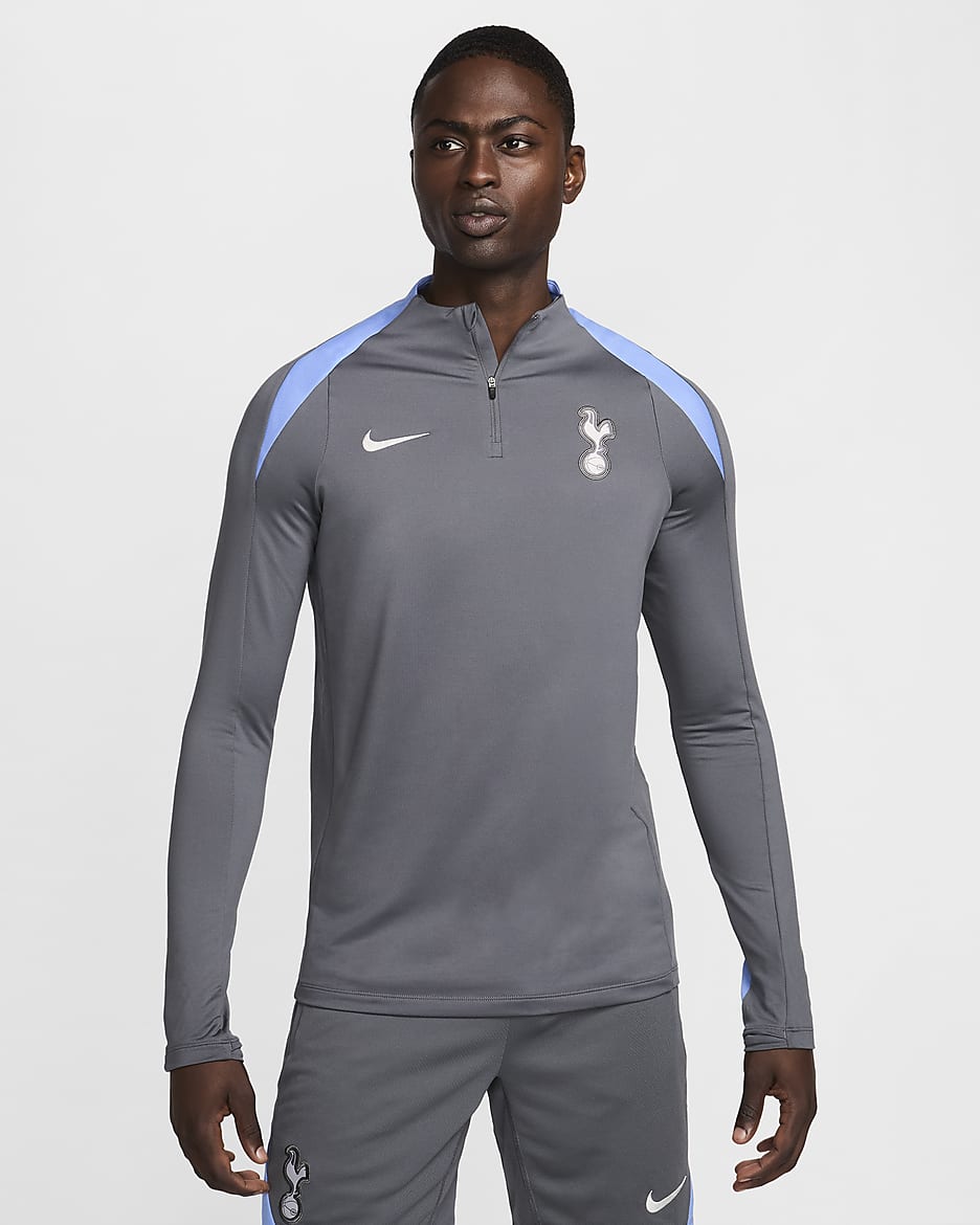 Fotbollsträningströja Tottenham Hotspur Strike Nike Dri-FIT för män - Dark Grey/Dark Grey/Polar/Grey Fog