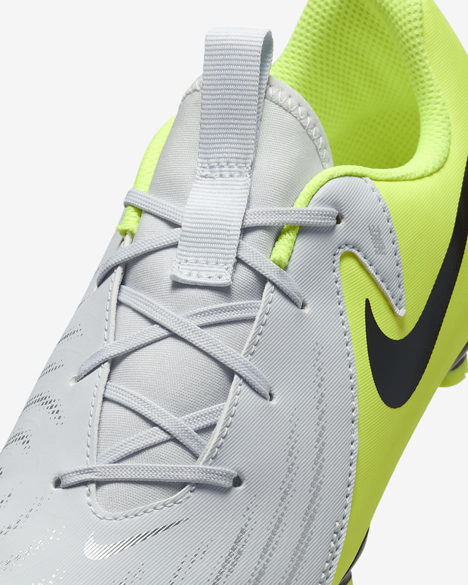 Nike Jr. Phantom GX 2 Academy Botes de futbol MG de perfil baix - Nen/a i nen/a petit/a - Platejat metal·litzat/Volt/Negre