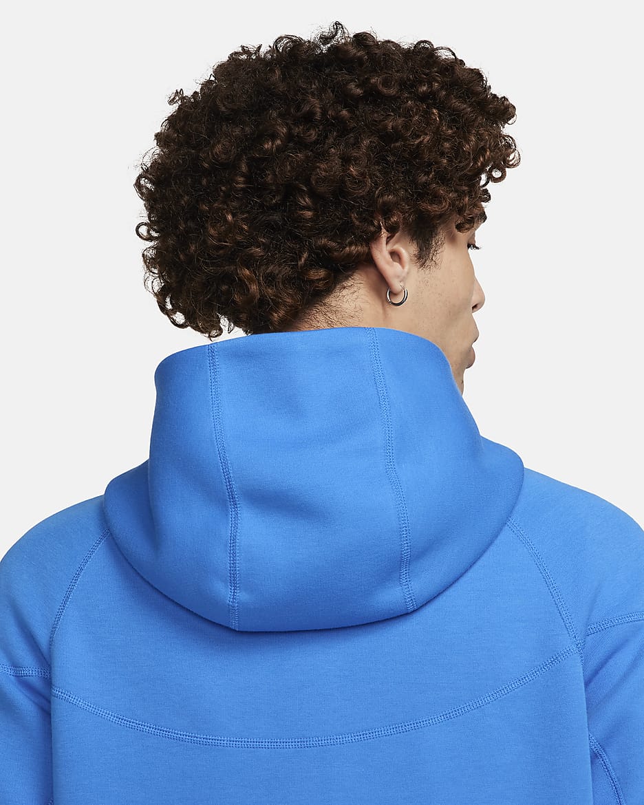 Ανδρική μπλούζα με κουκούλα και φερμουάρ Nike Sportswear Tech Fleece Windrunner - Light Photo Blue/Μαύρο