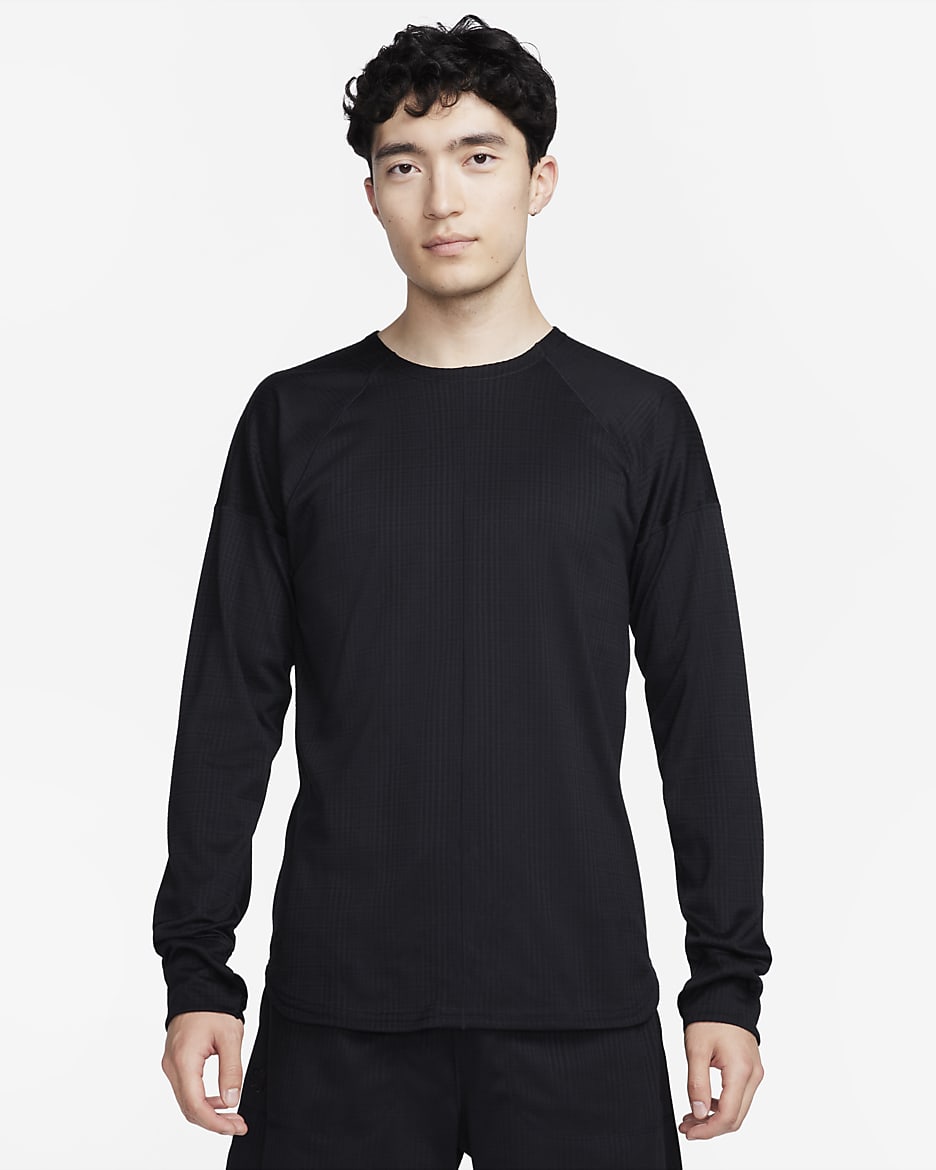 Nike Yoga Men's Dri-FIT Crew Top - Black/Black