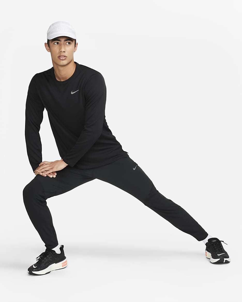 Nike Miler Men's Dri-FIT UV Long-Sleeve Running Top - Black