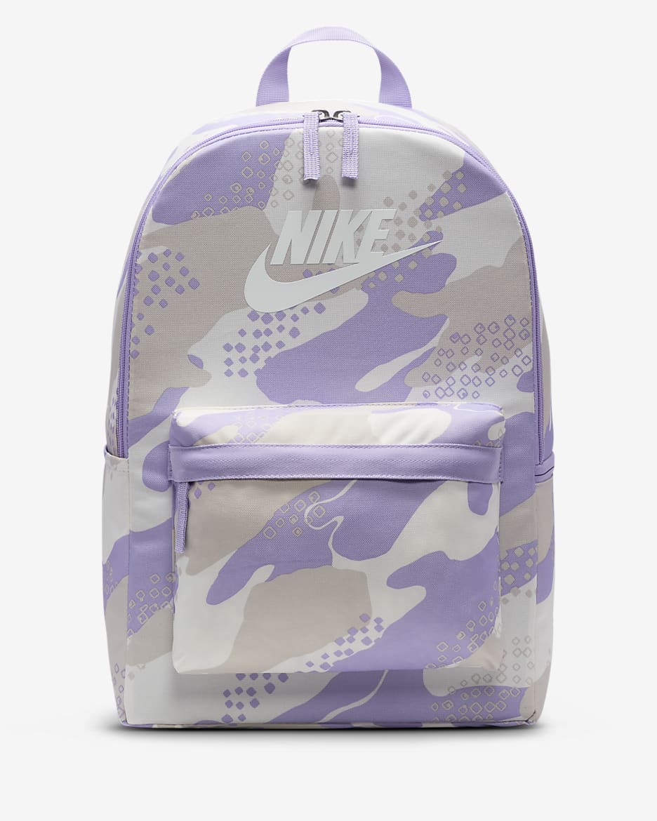 Mochila para niños (25 L) Nike Heritage - Marrón verdoso claro/Hortensias/Blanco