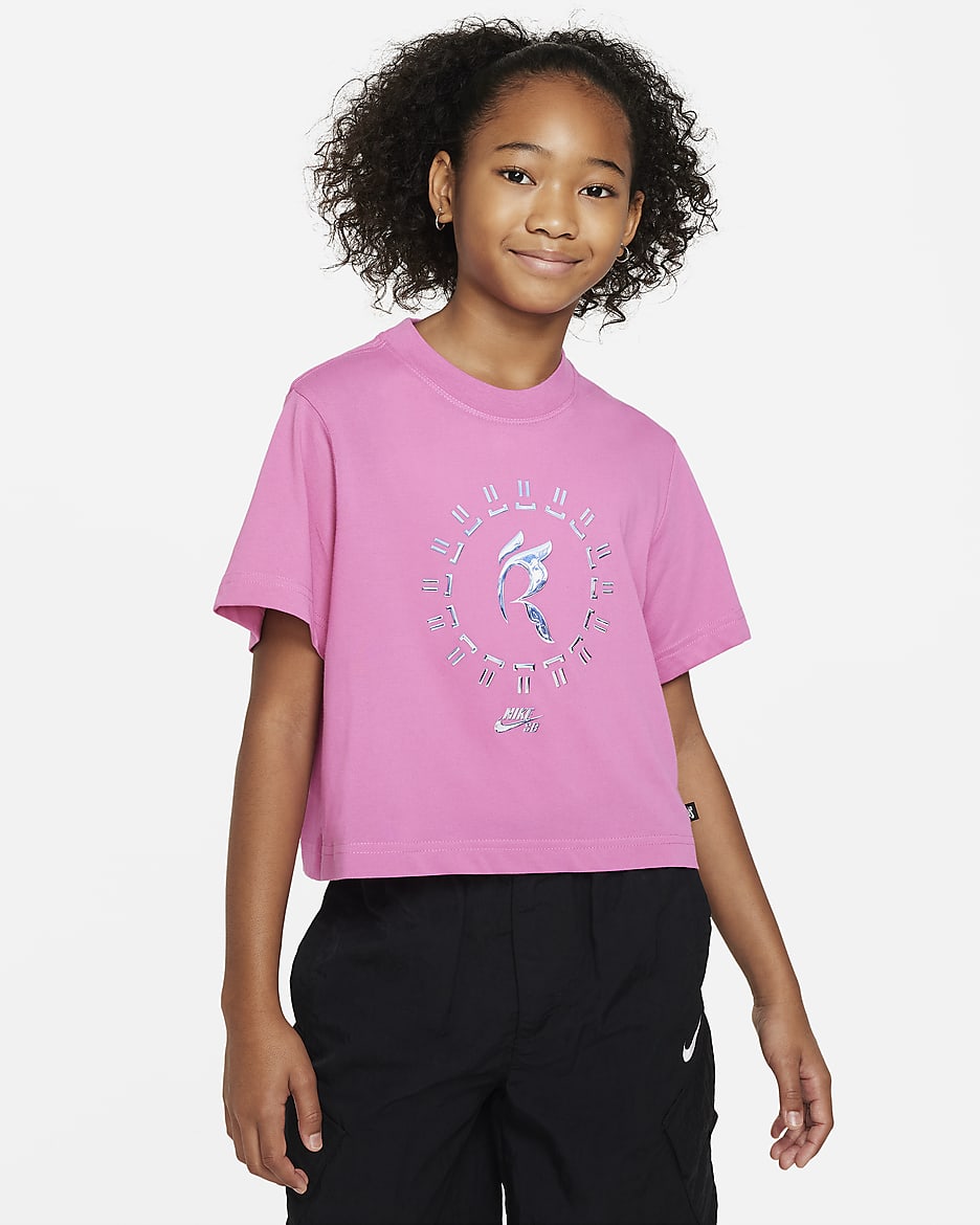 Nike SB x Rayssa Leal Big Kids' (Girls') Dri-FIT T-Shirt - Pinkfire II