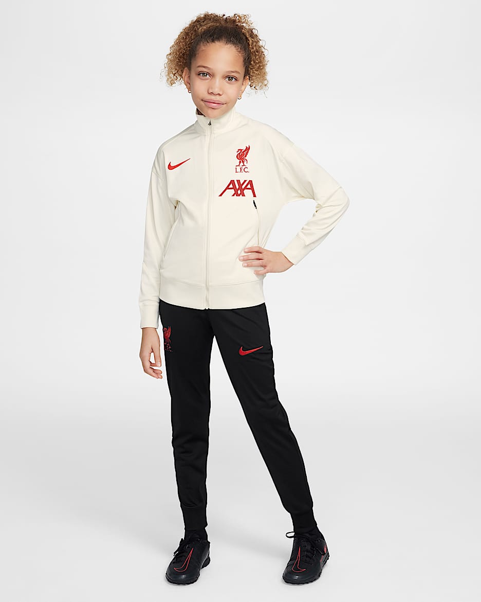 Tuta da calcio in maglia Nike Dri-FIT Liverpool FC Strike Special Edition – Ragazzo/a - Coconut Milk/Nero/Gym Red