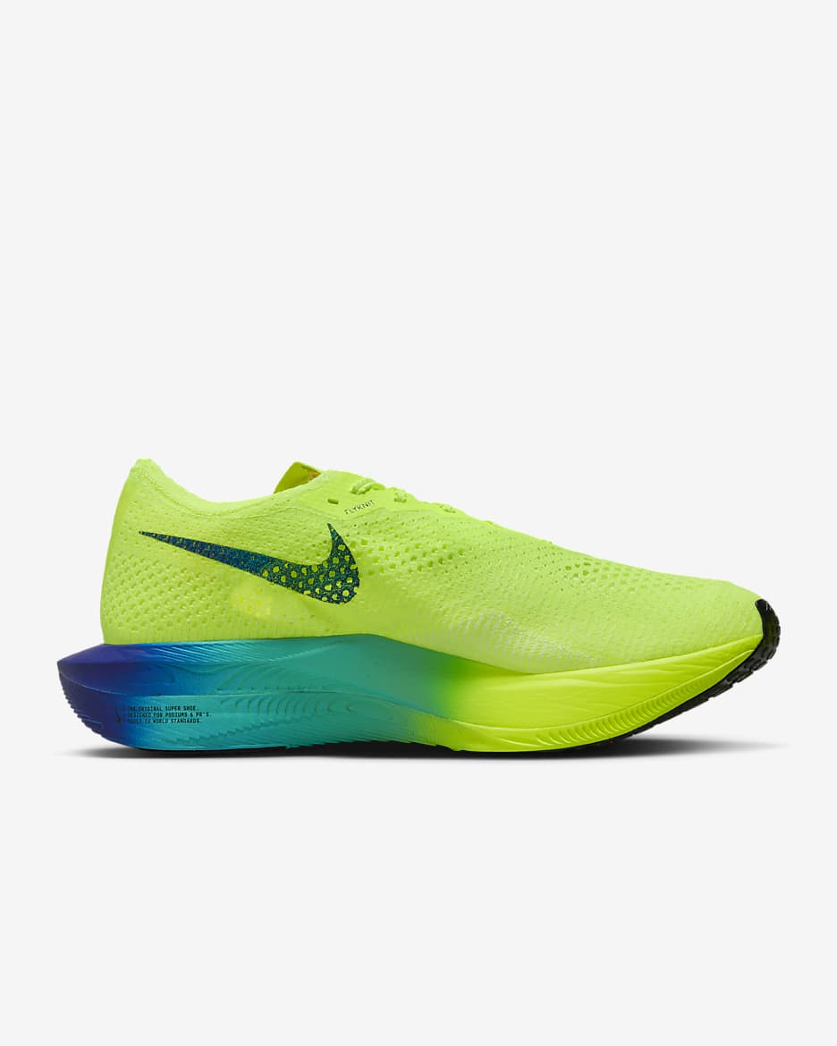 Nike Vaporfly 3-konkurrenceløbesko til vej til mænd - Volt/Scream Green/Barely Volt/sort