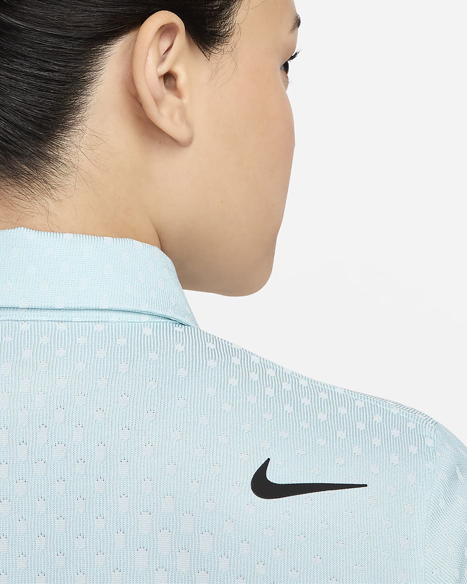 Nike Tour Polo de golf de manga corta Dri-FIT ADV - Mujer - Ocean Bliss/Glacier Blue/Negro