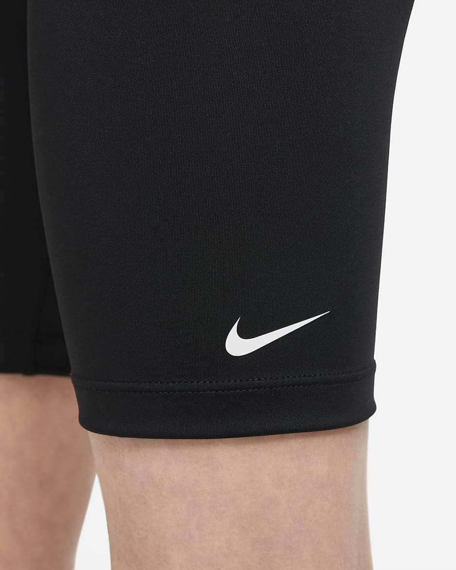 Nike One-cykelshorts til større børn (piger) - sort/hvid