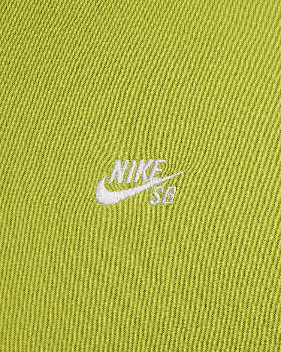 Nike SB Fleece Kaykay Crew Üstü - Bright Cactus/Beyaz