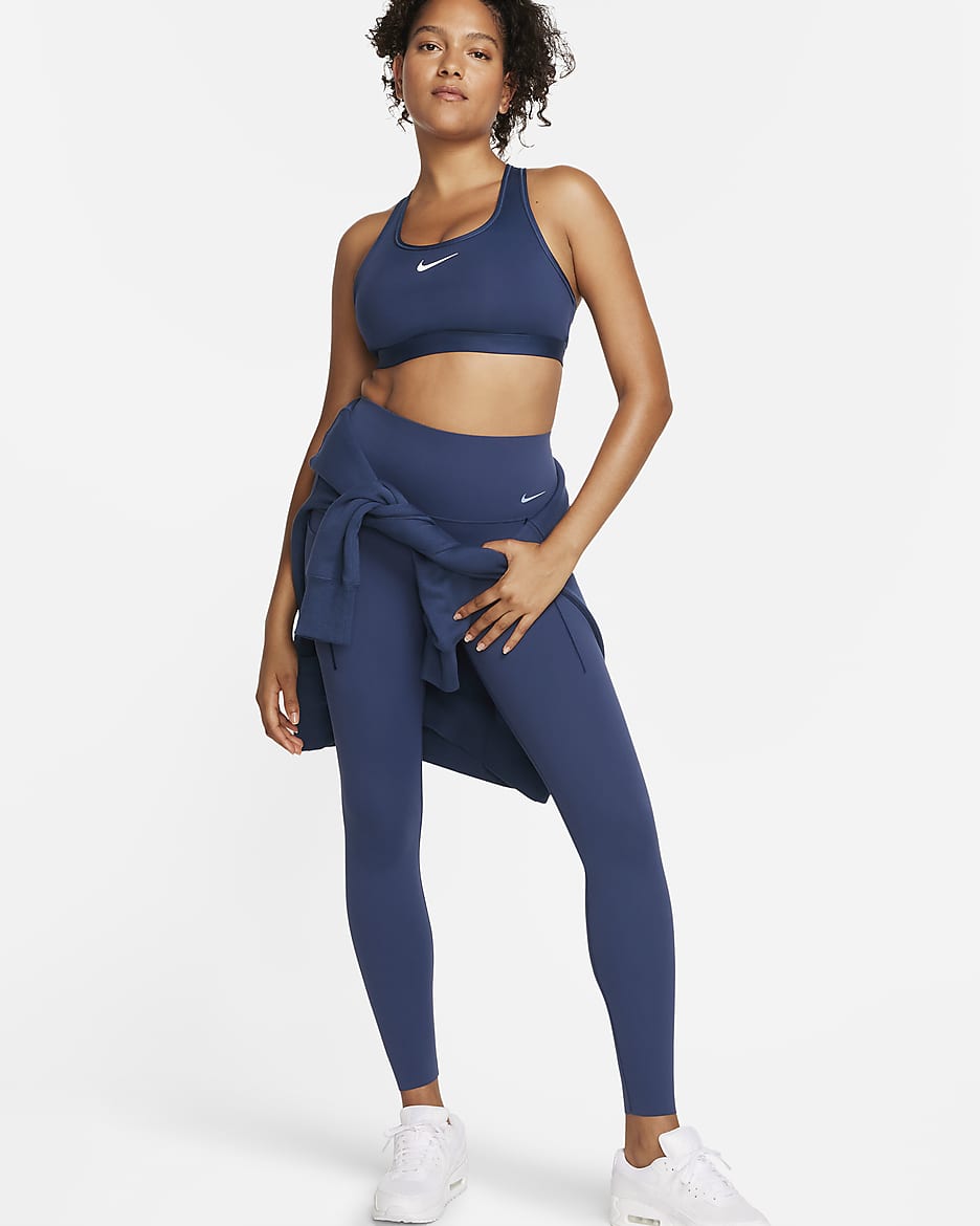 Nike Universa Women's Medium-Support High-Waisted Full-Length Leggings with Pockets - Midnight Navy/Black