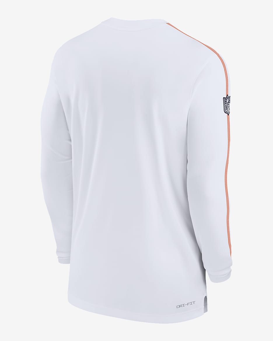 Denver Broncos Sideline Coach Men's Nike Dri-FIT NFL Long-Sleeve Top - White