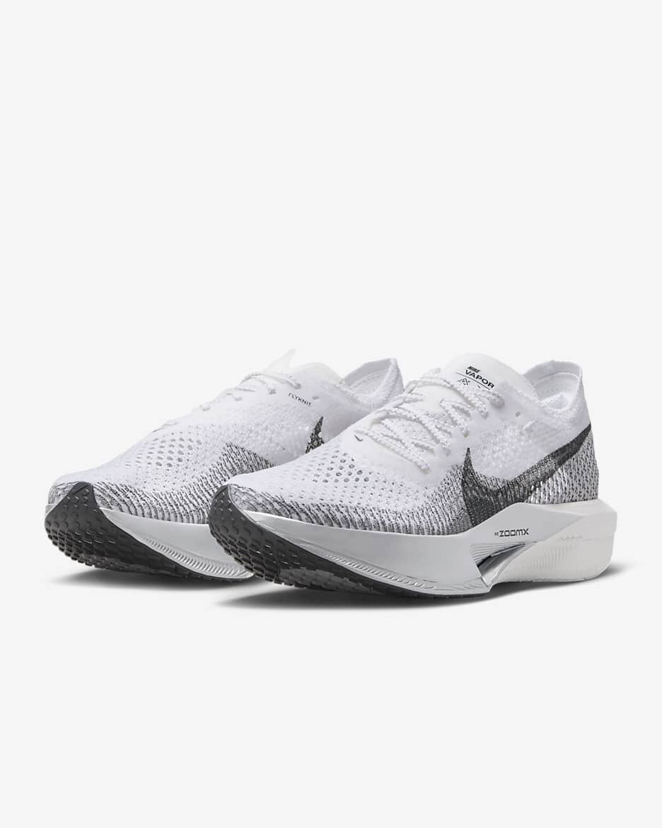 Nike Vaporfly 3 Women's Road Racing Shoes - White/Particle Grey/Metallic Silver/Dark Smoke Grey