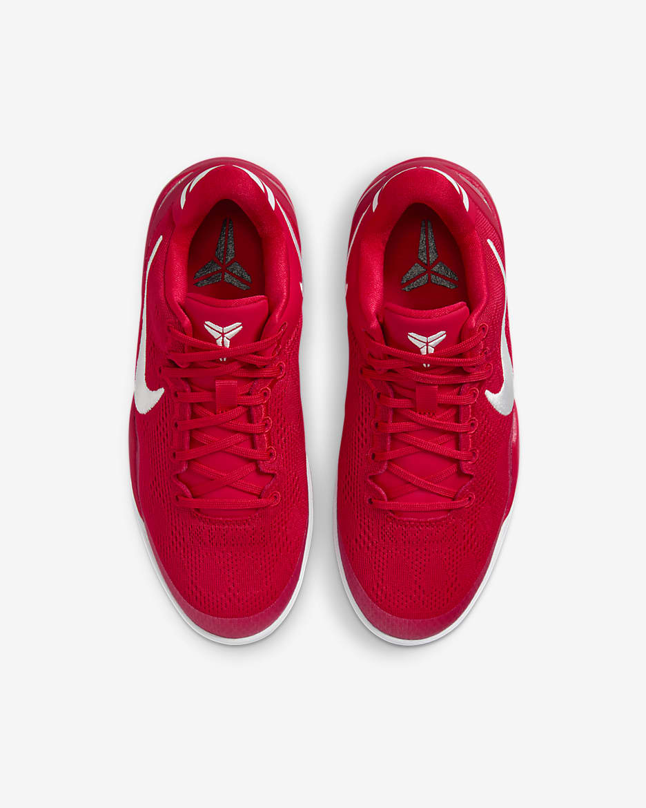 Kobe 8 Big Kids' Basketball Shoes - University Red/University Red/White