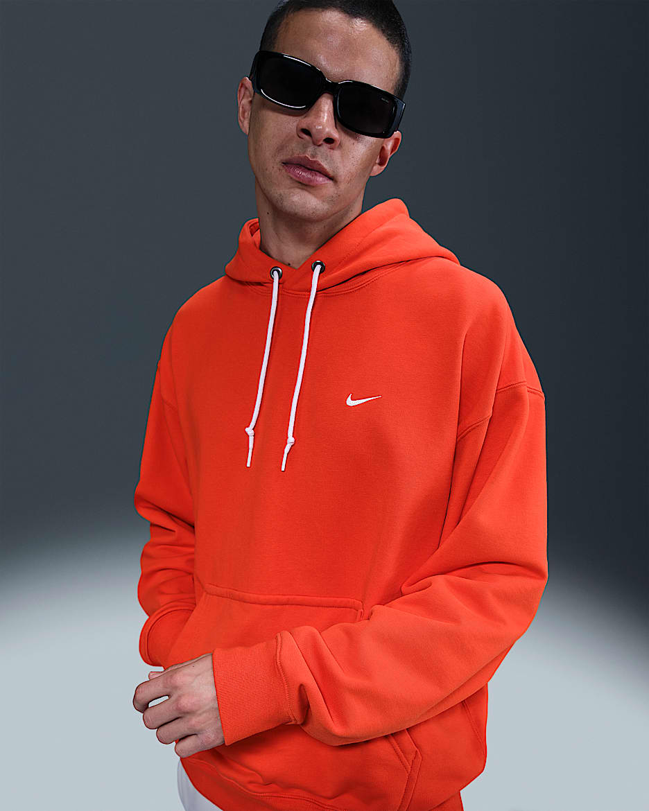 Sudadera con gorro sin cierre de French Terry para hombre Nike Solo Swoosh - Rojo picante/Blanco