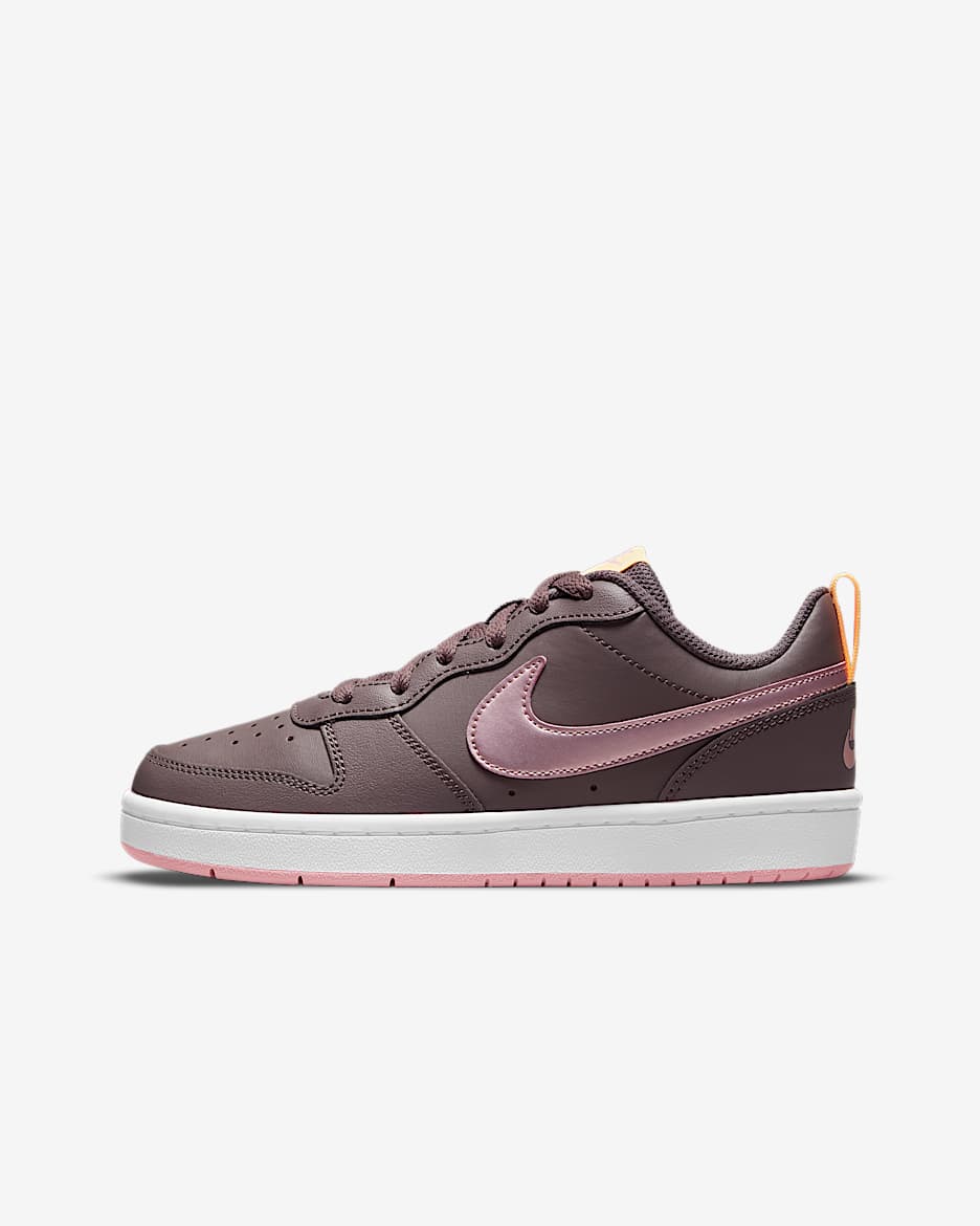 Nike Court Borough Low 2 Big Kids' Shoes - Violet Ore/Melon Tint/Pink Glaze