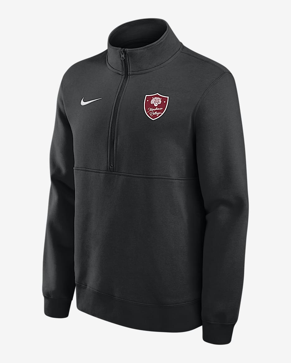Nike College Club Fleece (Morehouse College) Men's 1/4 Zip Top - Black