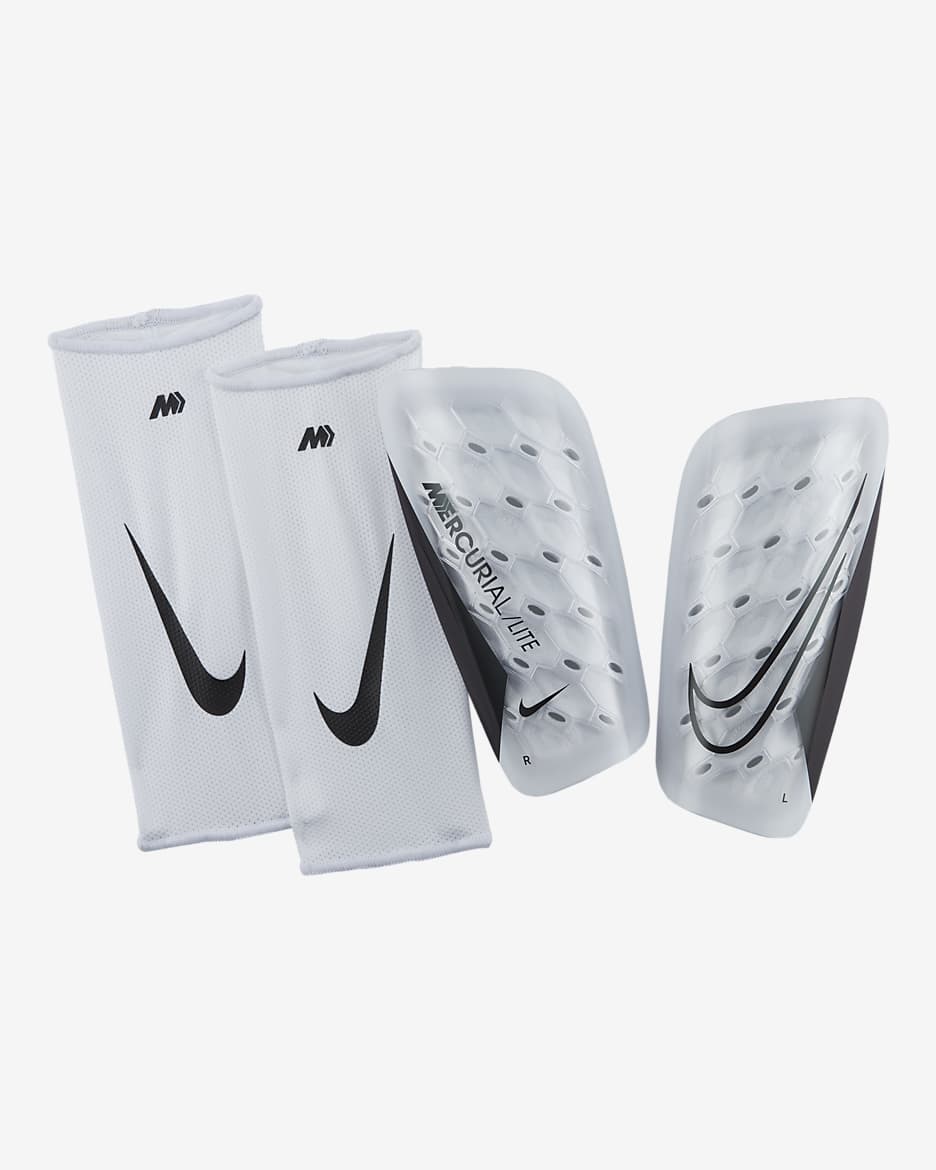 Nagolenniki piłkarskie Nike Mercurial Lite - Biel/Biel/Czerń