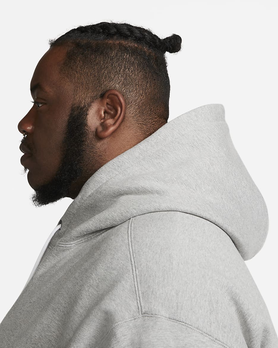 Sweat à capuche en tissu Fleece Nike Solo Swoosh pour homme - Dark Grey Heather/Blanc