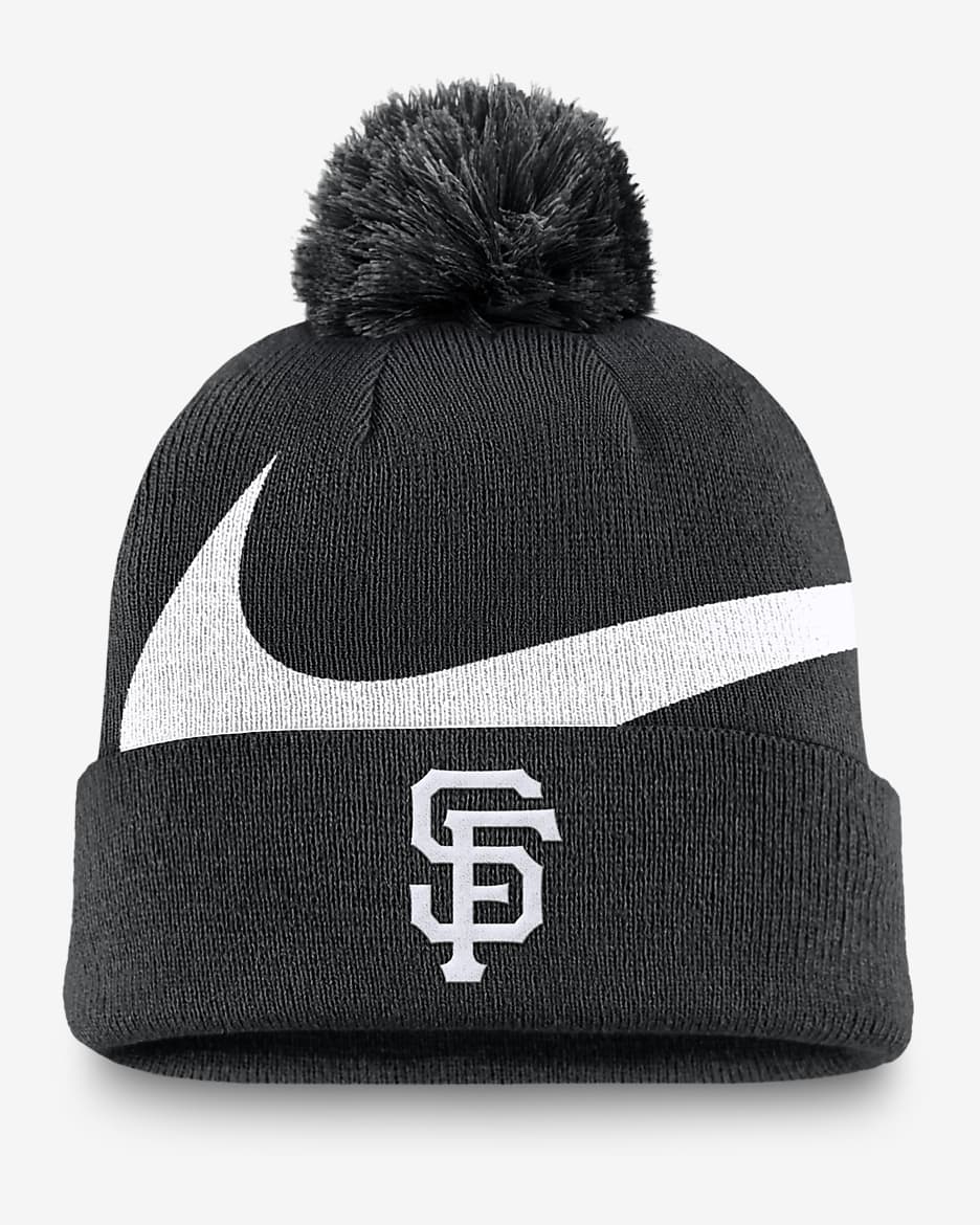 San Francisco Giants Peak Men's Nike MLB Cuffed Pom Beanie - Black