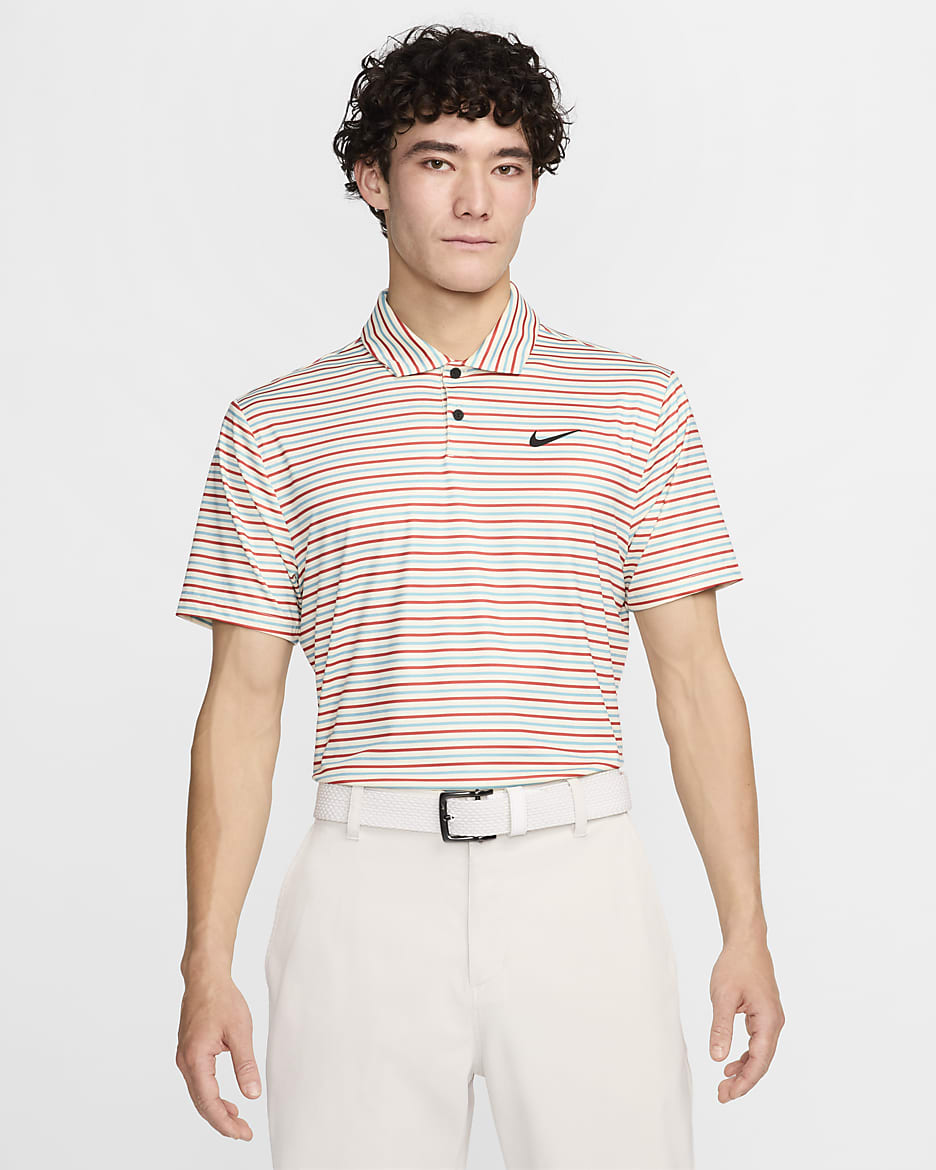 Nike Tour Men's Dri-FIT Striped Golf Polo - Coconut Milk