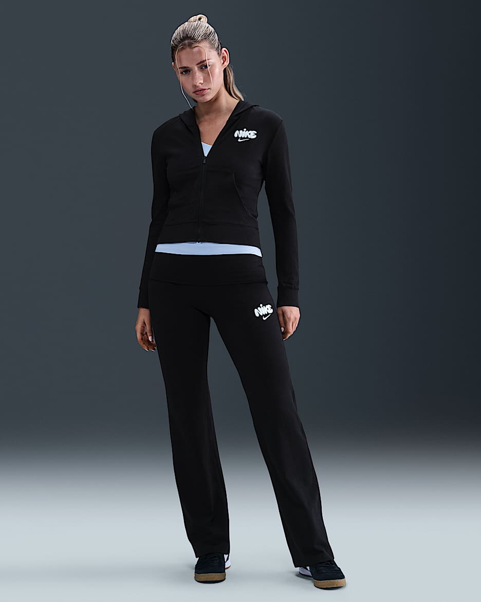 Nike Sportswear Women's High-Waisted Trousers - Black/White
