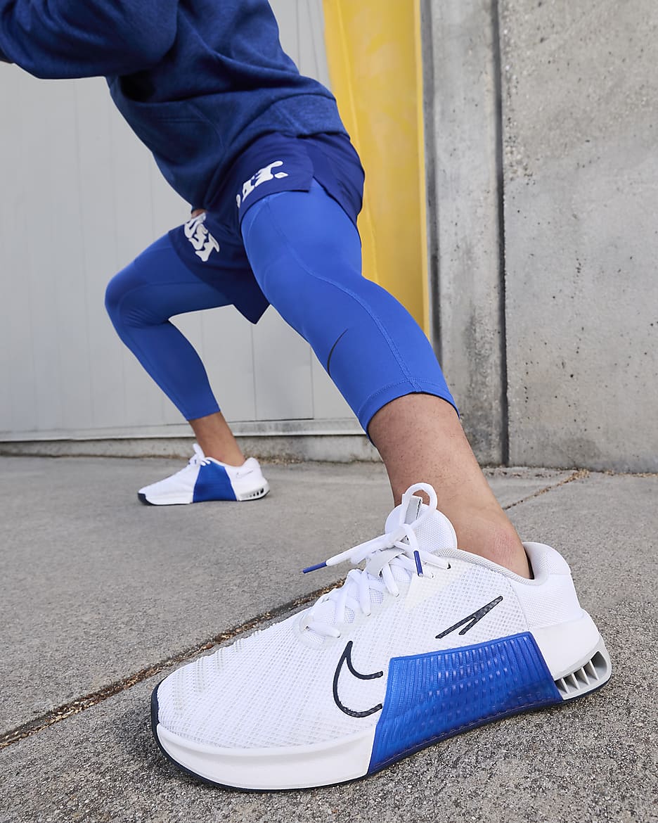 Tenis de entrenamiento para hombre Nike Metcon 9 - Blanco/Azul carrera/Obsidiana/Platino puro