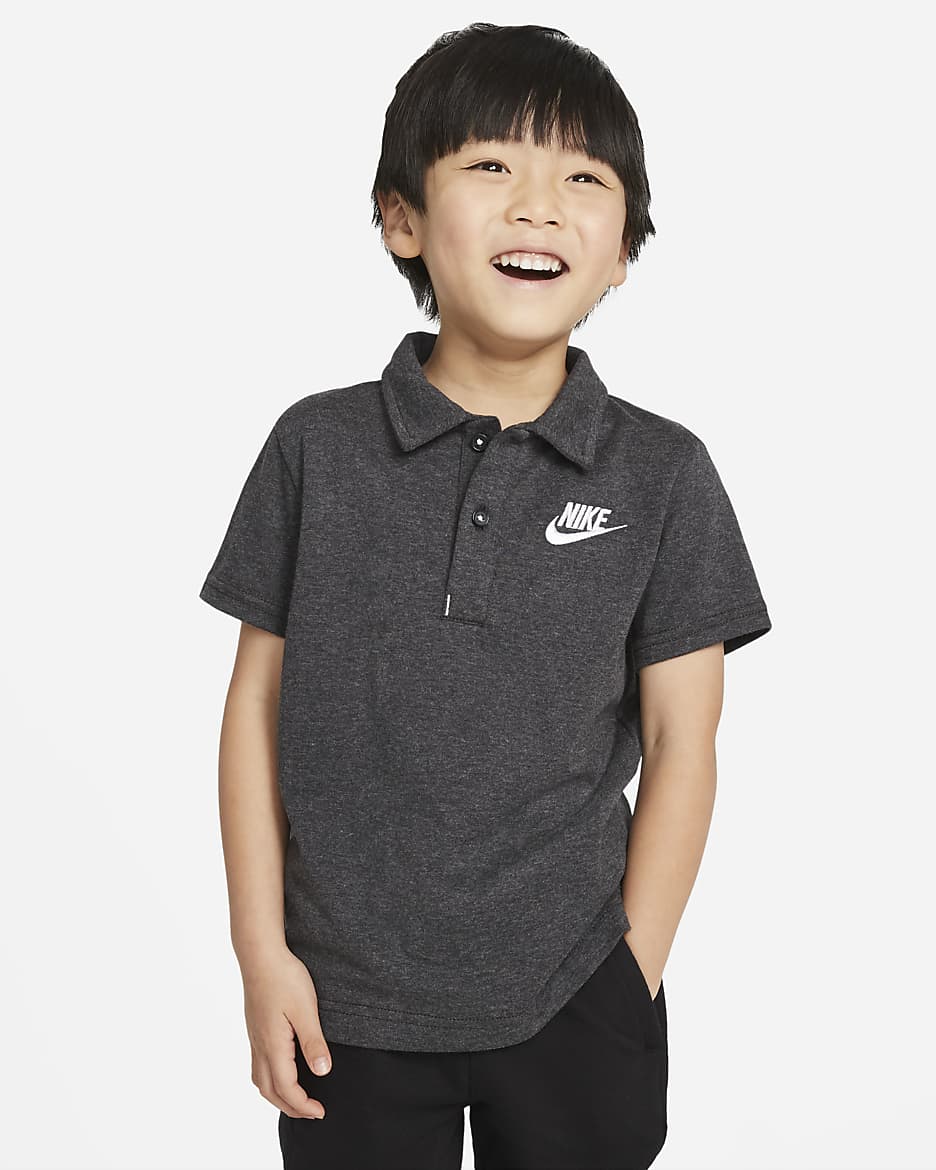 Nike Dri-FIT Toddler Polo Top - Black Heather