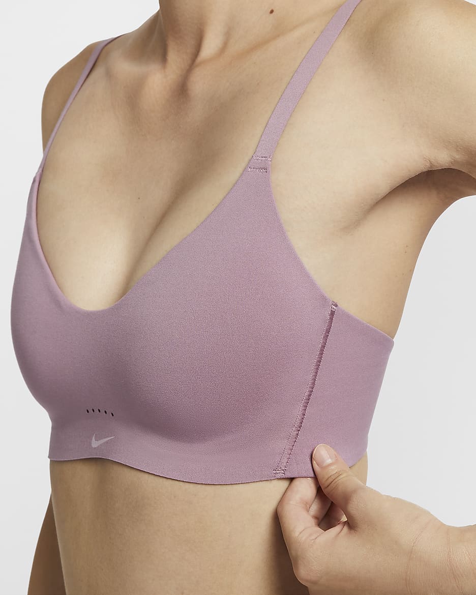 Nike Alate Minimalist Women's Light-Support Padded Convertible Sports Bra - Plum Dust/White