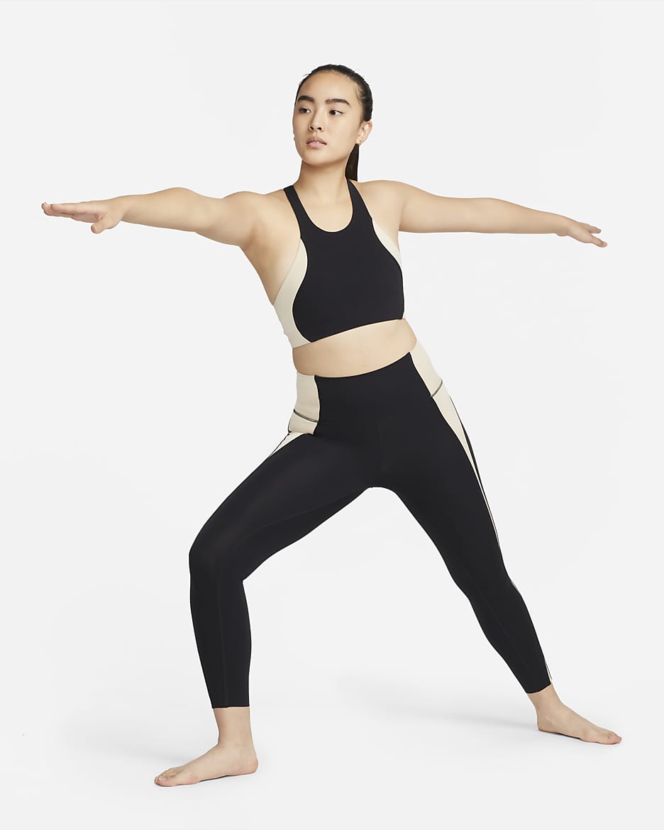 เลกกิ้งเอวสูงผู้หญิง 7/8 ส่วน Nike Yoga Luxe - ดำ/Sanddrift/ดำ/Iron Grey