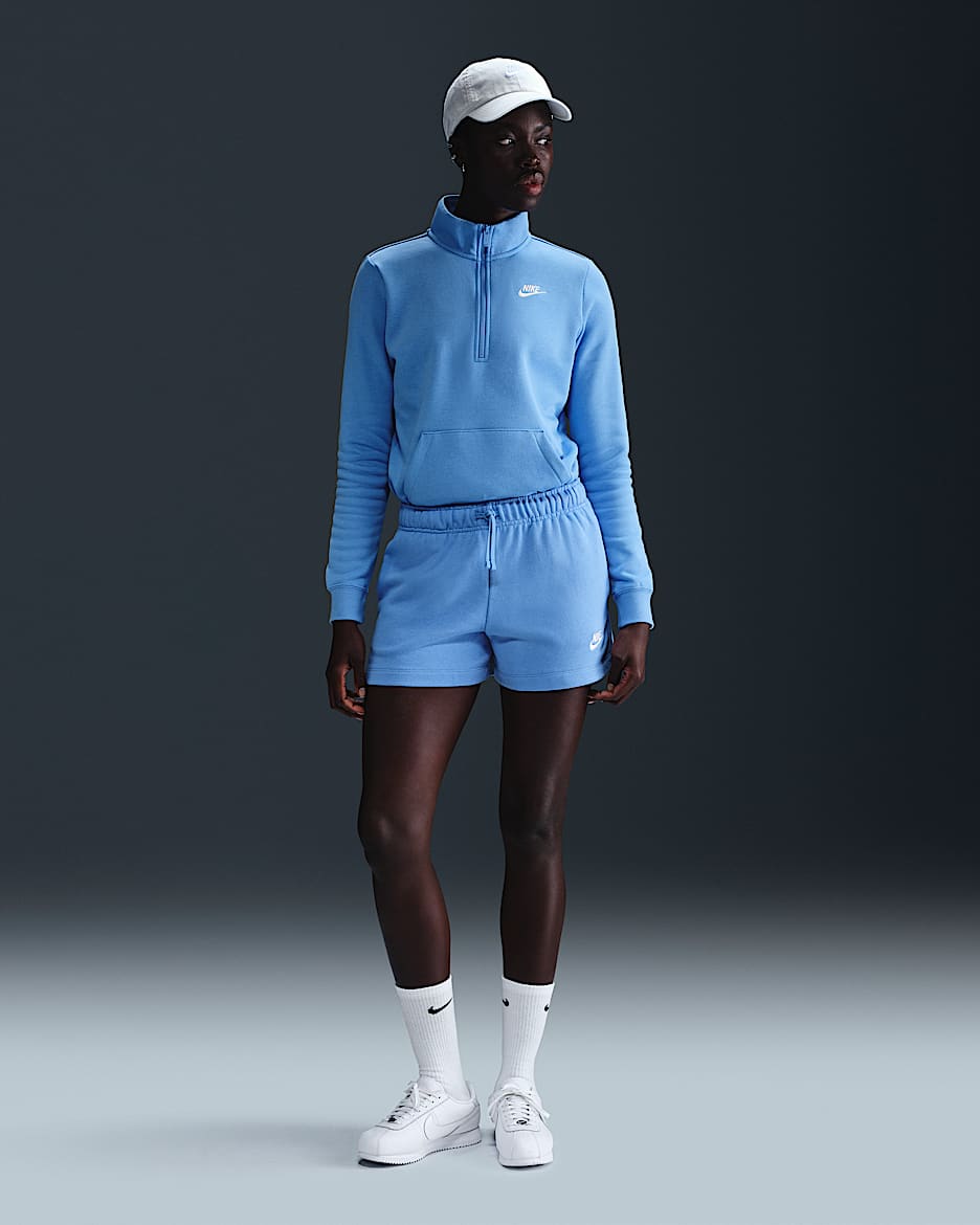 Nike Sportswear Club Fleece Women's Mid-Rise Shorts - University Blue/White