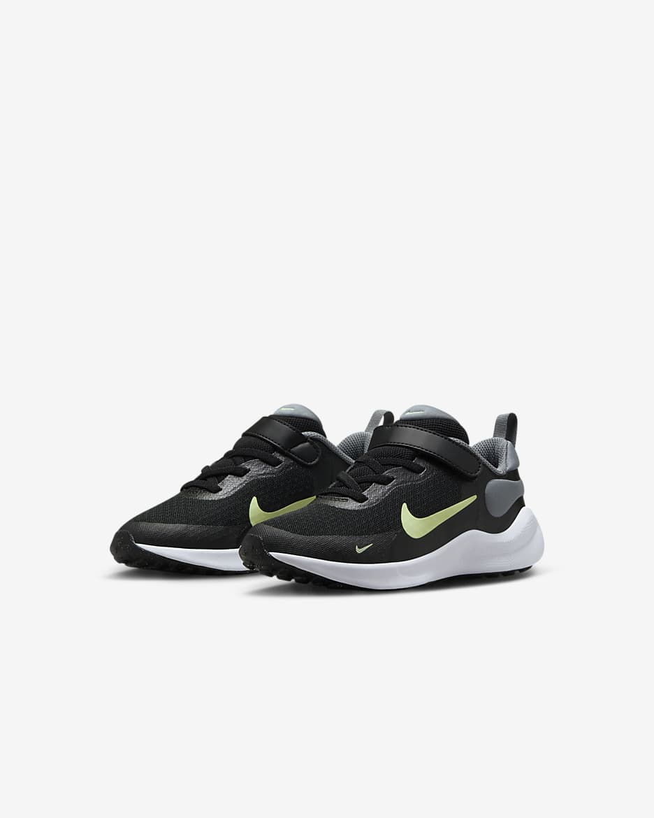 Παπούτσια Nike Revolution 7 για μικρά παιδιά - Μαύρο/Smoke Grey/Λευκό/Barely Volt