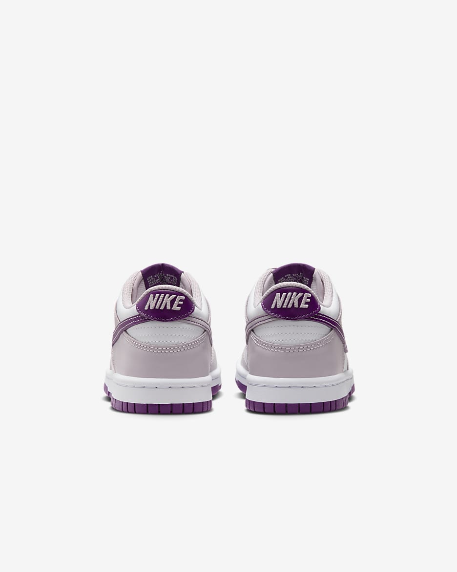 Nike Dunk Low Big Kids' Shoes - White/Platinum Violet/Viotech