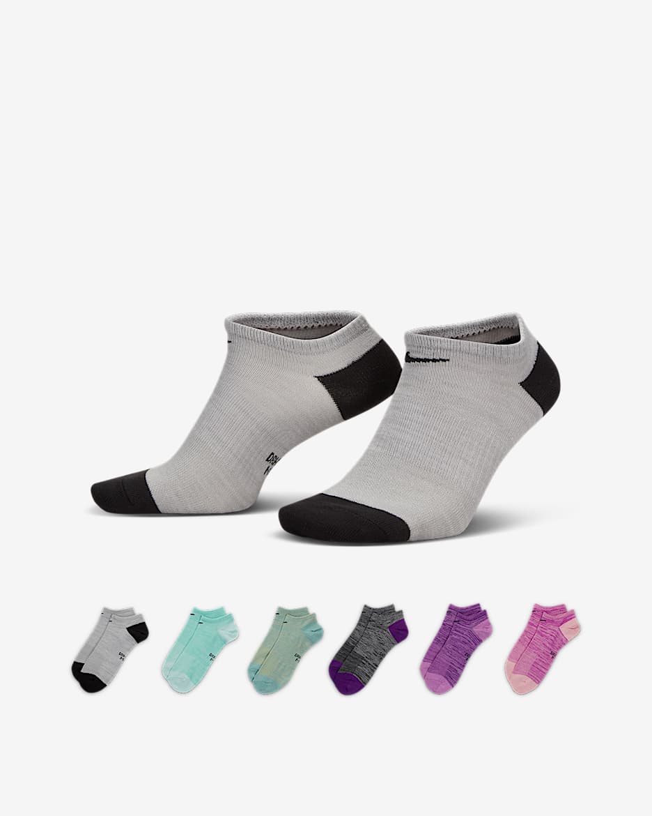 Nike Everyday Lightweight No-Show Training Socks (6 Pairs) - Multi-Color