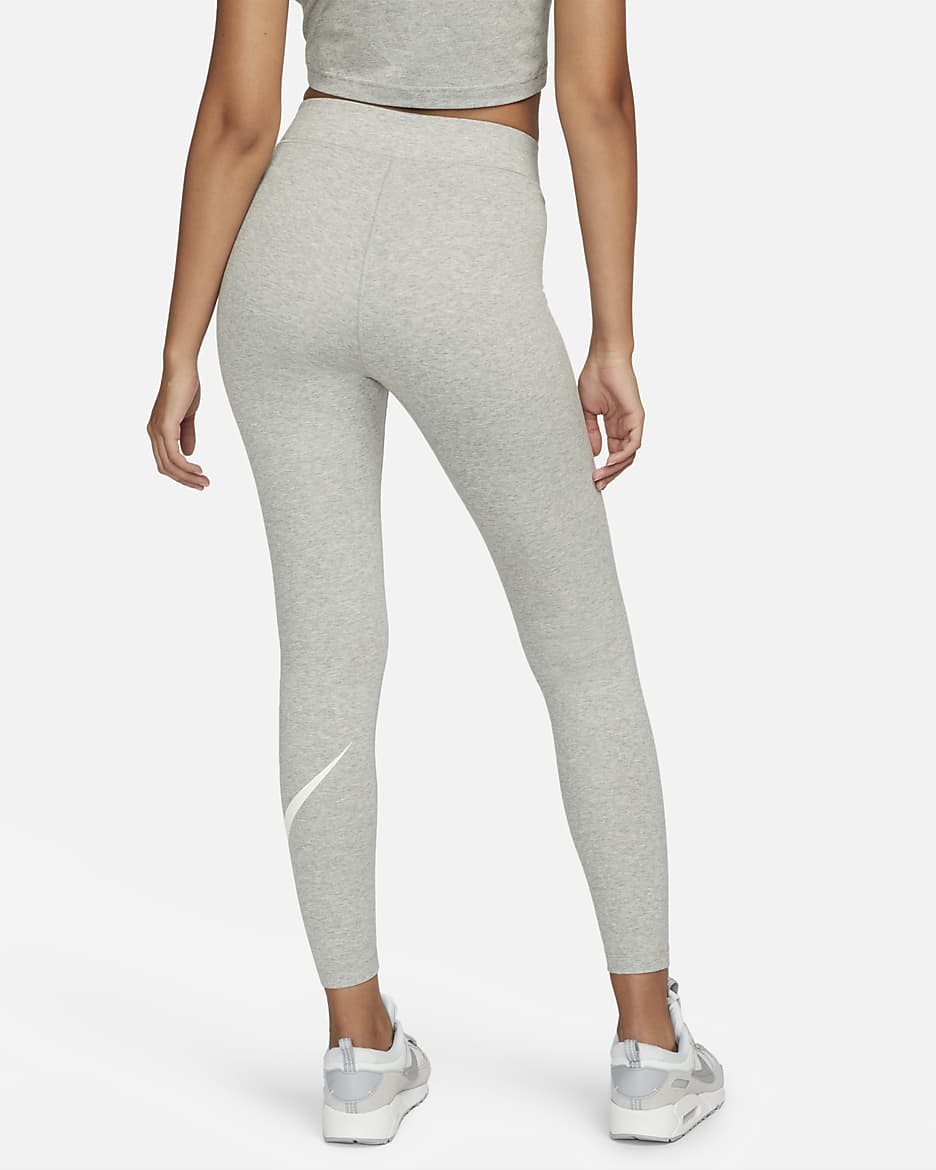 Leggings de cintura alta con gráficos para mujer Nike Sportswear Classics - Gris oscuro jaspeado/Vela