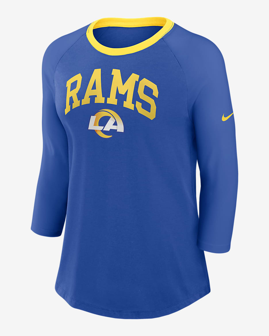 Playera de manga ¾ Nike de la NFL para mujer Los Angeles Rams - Royal