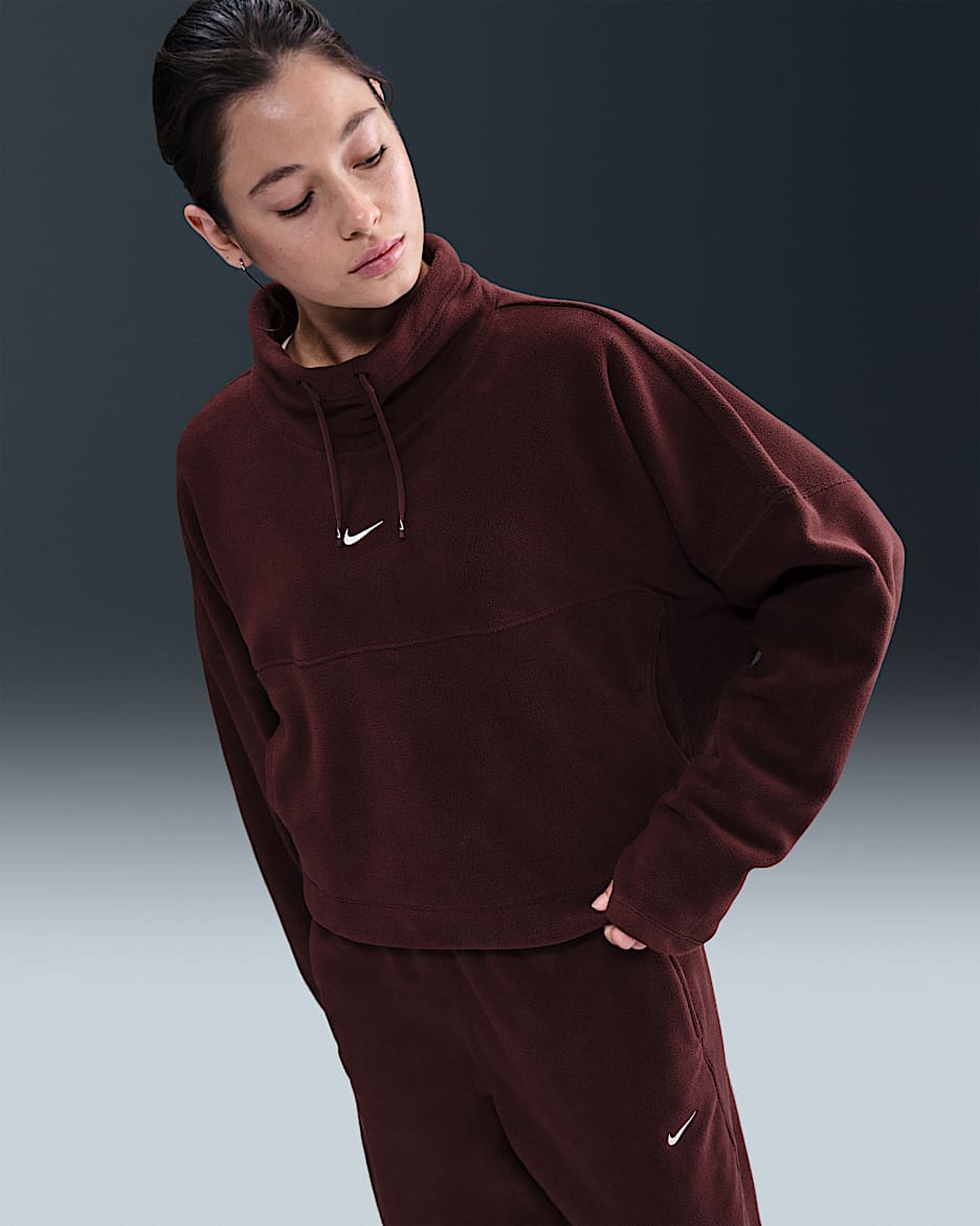 Camiseta Nike One Therma-FIT - Mujer - Burgundy Crush/Blanco