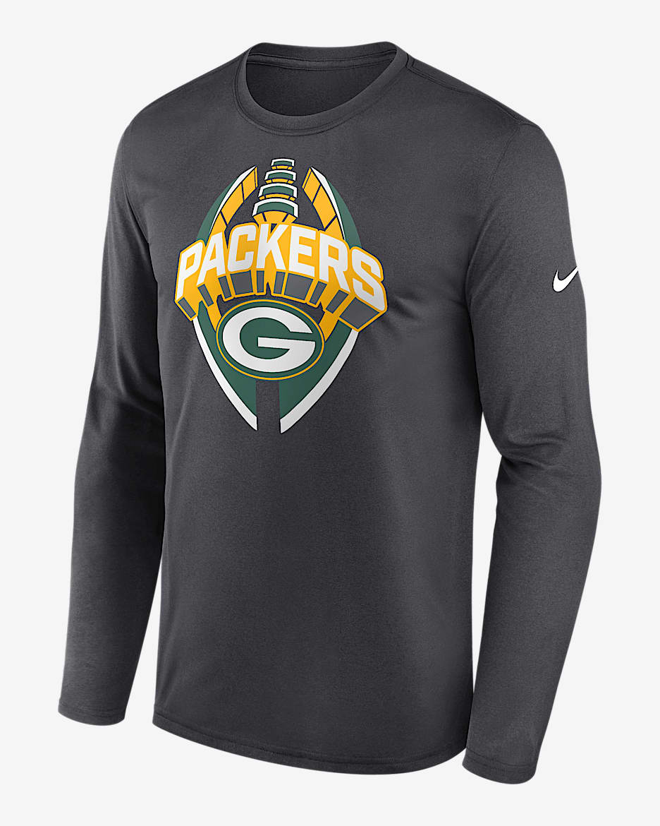 Green Bay Packers Legend Icon Men's Nike Dri-FIT NFL Long-Sleeve T-Shirt - Anthracite