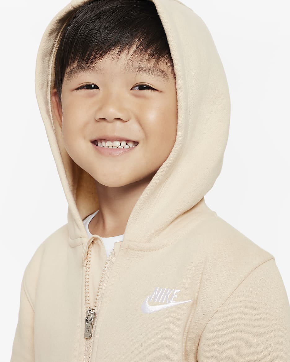 Conjunto de dos piezas de sudadera con gorro infantil Nike Full-Zip Club Set - Duna