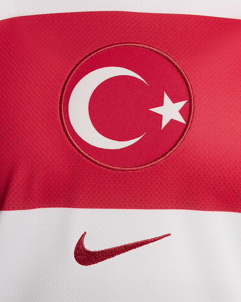 Primera equipación Stadium Turquía 2024/25 Camiseta de fútbol Replica Nike Dri-FIT - Mujer - Blanco/Sport Red/Sport Red