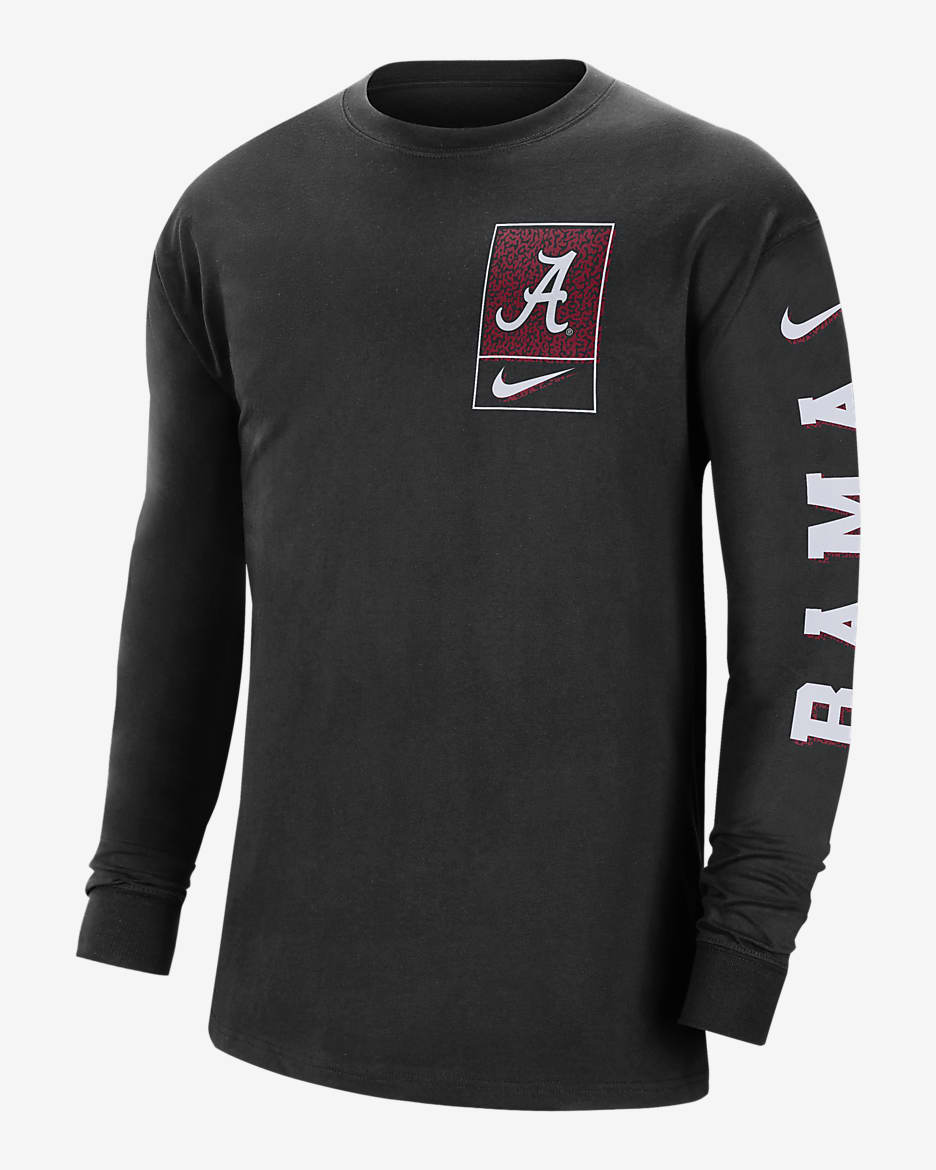 Alabama Men's Nike College Long-Sleeve T-Shirt - Black