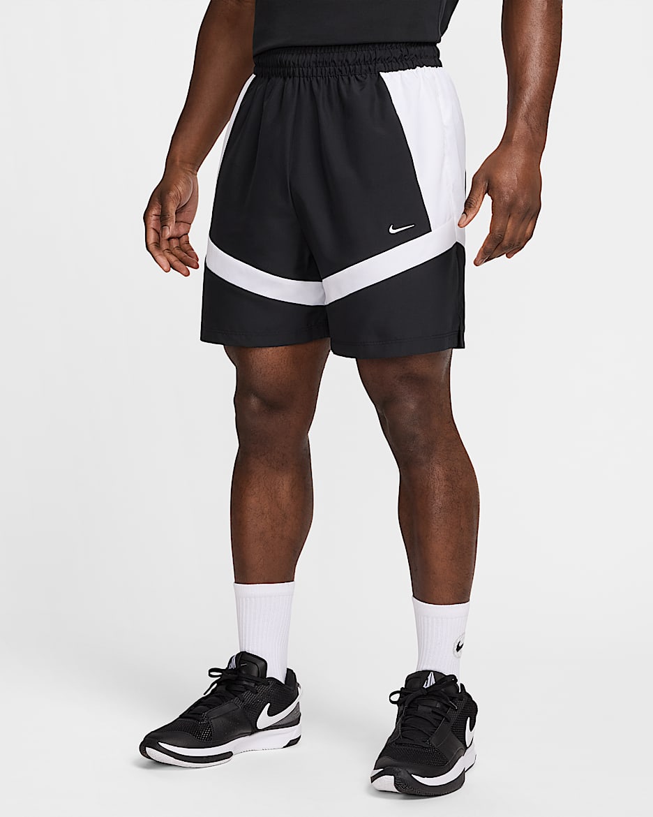 Nike Icon Pantalón corto de baloncesto de tejido Woven de 15 cm - Hombre - Negro/Blanco/Negro/Blanco