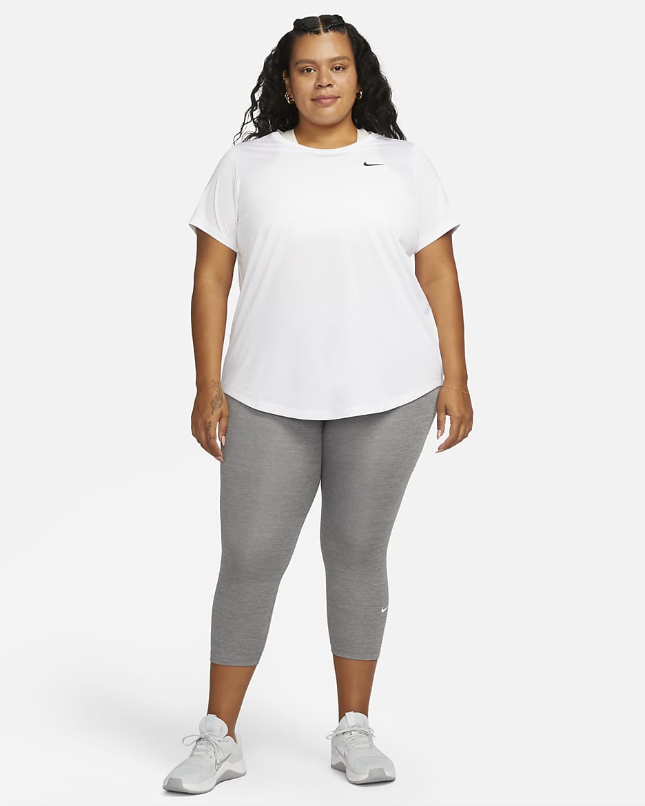 Playera para mujer (talla grande) Nike Dri-FIT - Blanco/Negro