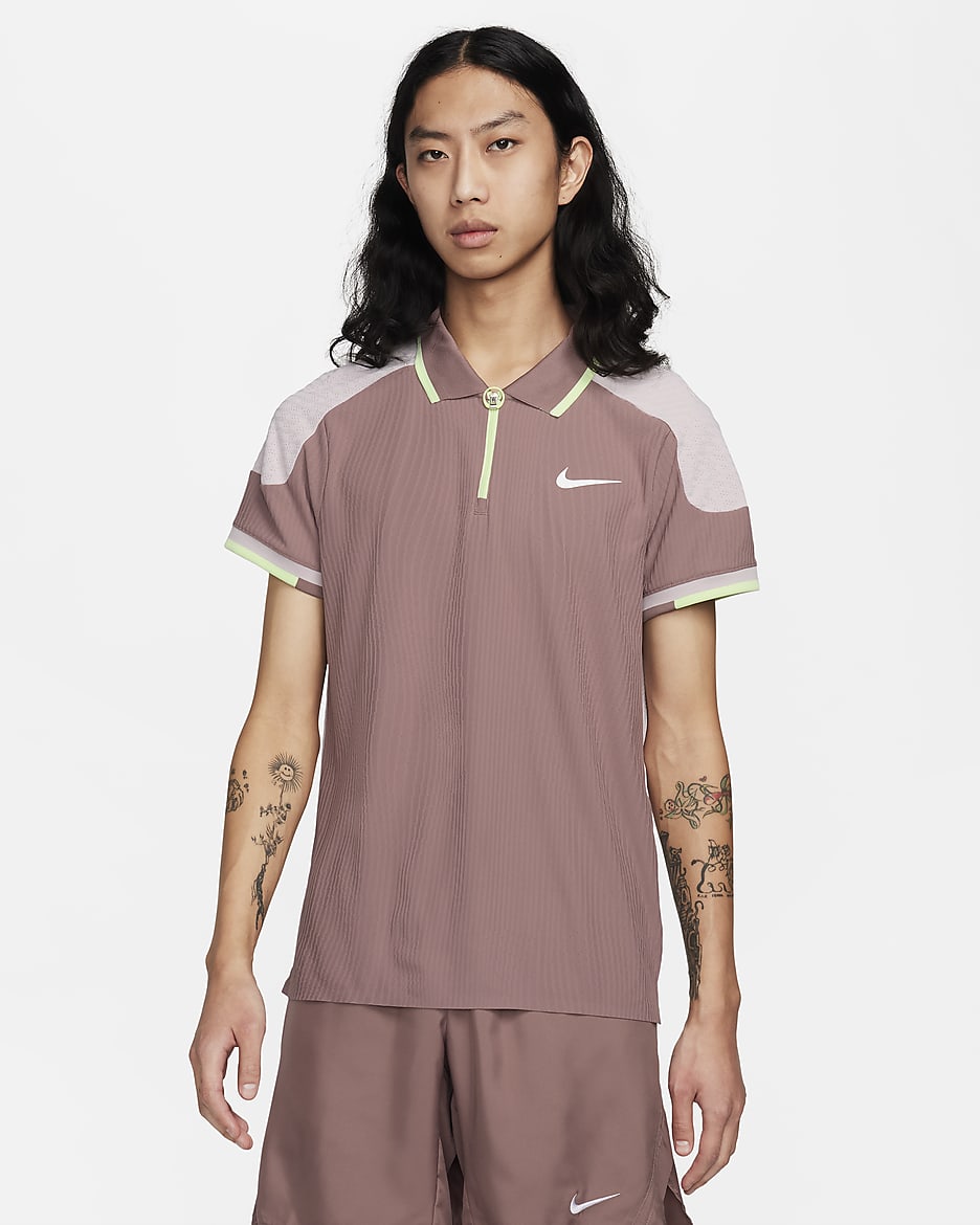 ナイキコート スラム メンズ Dri-FIT ADV テニスポロ - スモーキーモーブ/プラチナムバイオレット/ベアリーボルト/ホワイト