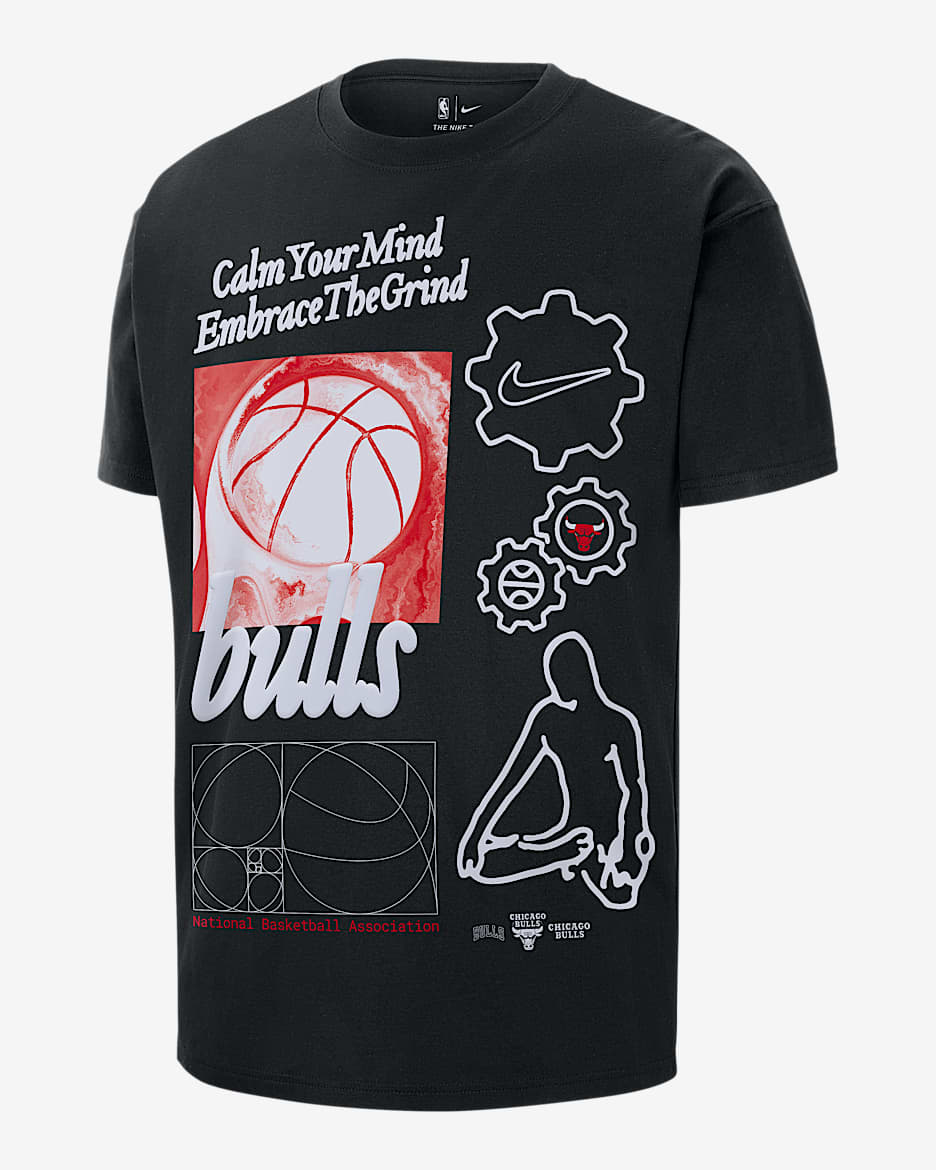 Playera Nike NBA Max90 para hombre Chicago Bulls Courtside - Negro
