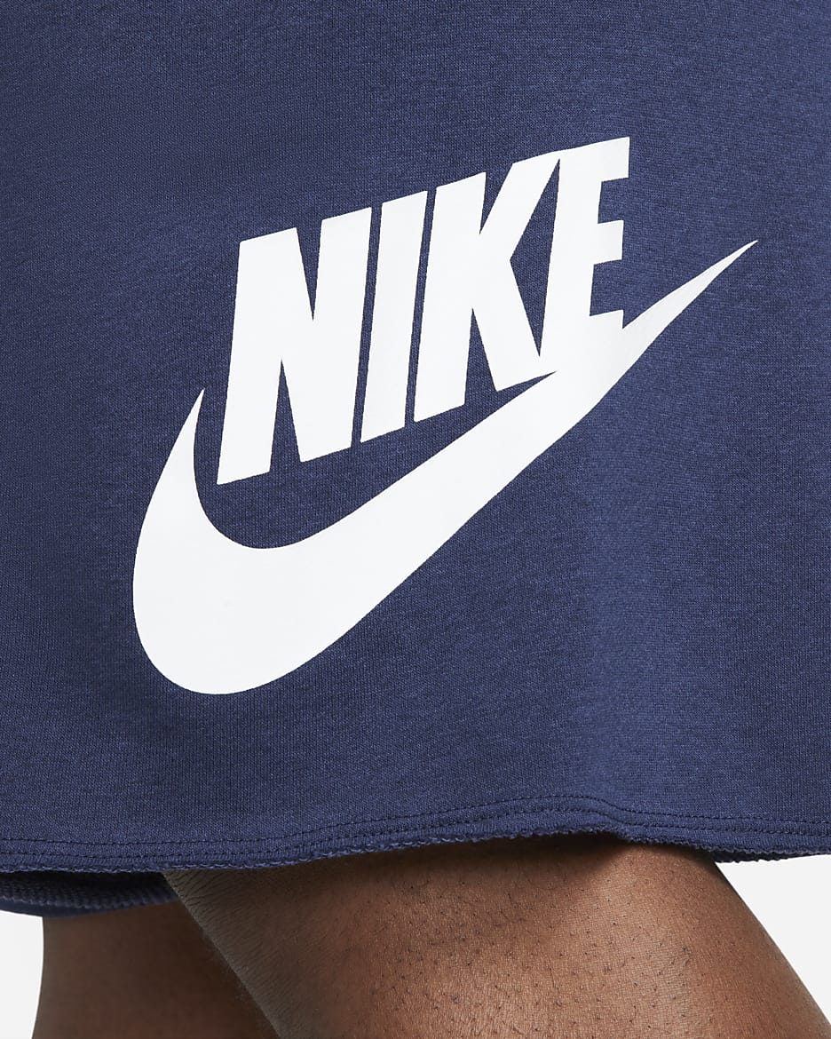 Nike Club Alumni Herrenshorts aus French Terry - Midnight Navy/Weiß/Weiß