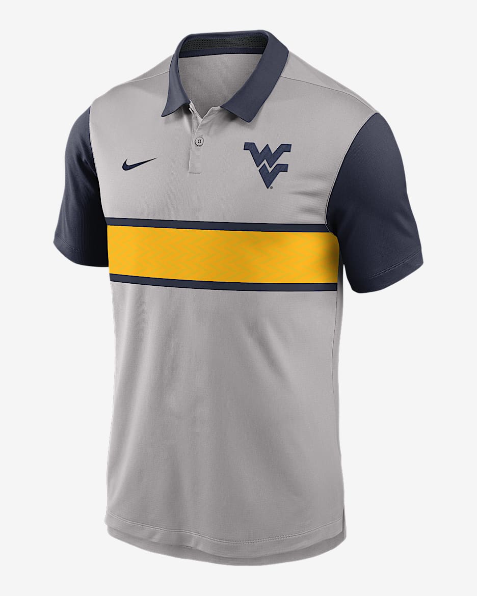 Polo universitario Nike Dri-FIT para hombre West Virginia Vapor - Gris