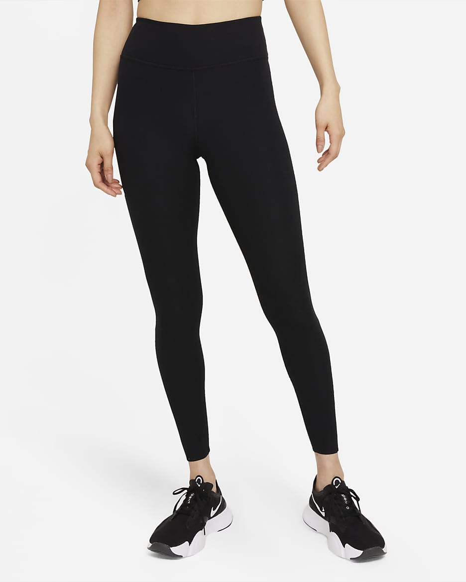 Nike One Luxe Women's Mid-Rise Ribbed Leggings - Black/Clear