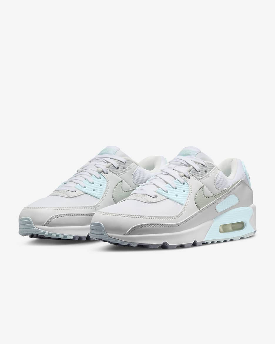 Nike Air Max 90 Women's Shoes - White/Glacier Blue/Wolf Grey/Light Silver